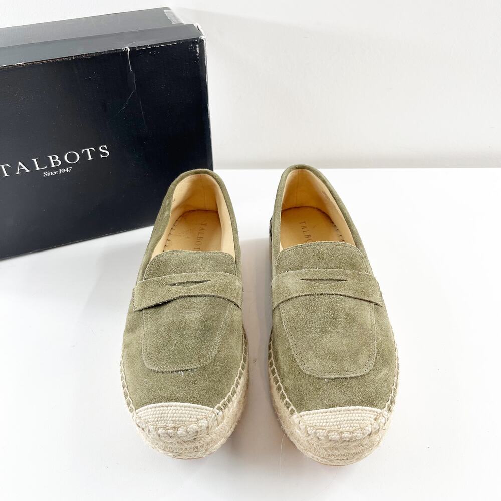Talbots Olive Green Suede Espadrille Loafers - Picture 9 of 9